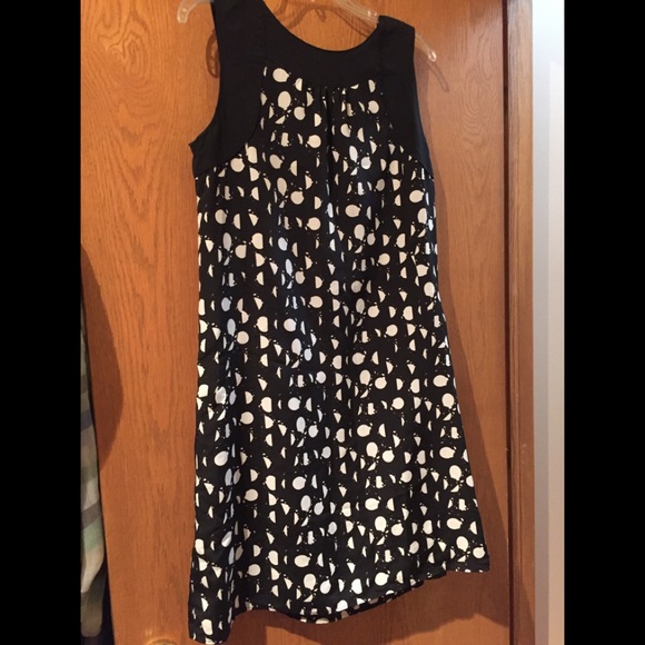 Mossimo polka dot dress shift dress black and white Medium dress sleeveless - Picture 8 of 11